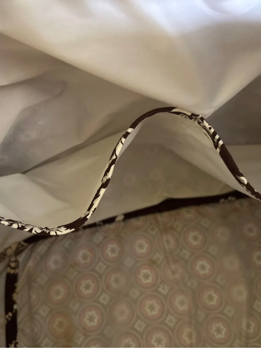Vera Bradley Brown and Cream Quilted Duffel Diaper Bag with Pink Trim